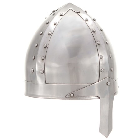 Réplica de casco de caballero medieval antiguo LARP acero plata