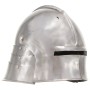 Réplica de casco de caballero medieval antiguo LARP acero plata