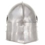 Réplica de casco de caballero medieval antiguo LARP acero plata