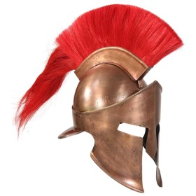 Réplica de casco de guerrero griego rol en vivo acero cobre