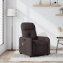 Sillón de masaje reclinable de tela marrón oscuro