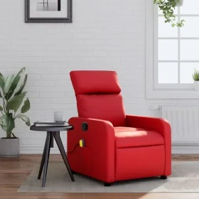 Sillón de masaje reclinable cuero sintético rojo de , Sillones - Ref: Foro24-374195, Precio: 236,56 €, Descuento: %