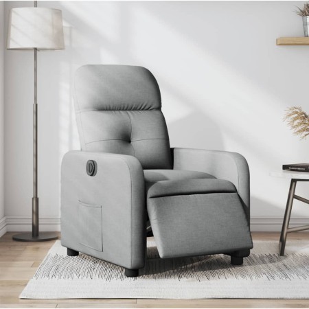 Sillón reclinable eléctrico tela gris claro de , Sillones - Ref: Foro24-3206777, Precio: 226,90 €, Descuento: %