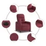 Sillón reclinable eléctrico tela rojo tinto de , Sillones - Ref: Foro24-3206780, Precio: 239,22 €, Descuento: %