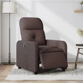 Sillón reclinable eléctrico tela marrón oscuro de , Sillones - Ref: Foro24-3206782, Precio: 236,92 €, Descuento: %