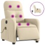 Cream fabric electric massage recliner by , Armchairs - Ref: Foro24-3206794, Price: 251,26 €, Discount: %