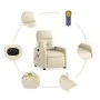 Cream fabric electric massage recliner by , Armchairs - Ref: Foro24-3206794, Price: 255,85 €, Discount: %