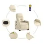 Silla de masaje reclinable de pie de tela color crema de , Sillones - Ref: Foro24-3206812, Precio: 288,56 €, Descuento: %