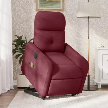 Sillón de masaje elevable eléctrico tela rojo tinto de , Sillones - Ref: Foro24-3206825, Precio: 339,07 €, Descuento: %