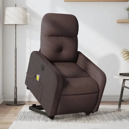 Sillón masaje eléctrico reclinable elevable tela marrón oscuro de , Sillones - Ref: Foro24-3206827, Precio: 322,91 €, Descuen...