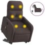 Sillón masaje eléctrico reclinable elevable tela marrón oscuro de , Sillones - Ref: Foro24-3206827, Precio: 322,91 €, Descuen...