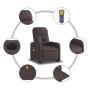 Elektrischer Massagesessel mit hochklappbarer Liege, dunkelbrauner Stoff von , Sessel - Ref: Foro24-3206827, Preis: 317,07 €,...