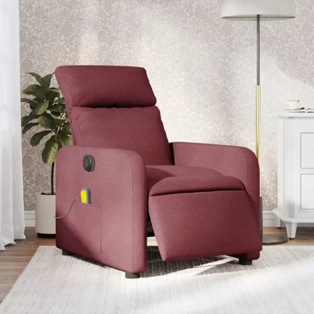 Sillón de masaje reclinable eléctrico tela rojo tinto de , Sillones - Ref: Foro24-3206693, Precio: 271,12 €, Descuento: %