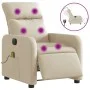 Sillón reclinable de masaje eléctrico tela color crema de , Sillones - Ref: Foro24-3206698, Precio: 272,71 €, Descuento: %