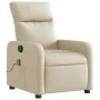 Sillón reclinable de masaje eléctrico tela color crema de , Sillones - Ref: Foro24-3206698, Precio: 272,71 €, Descuento: %