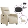 Sillón reclinable de masaje eléctrico tela color crema de , Sillones - Ref: Foro24-3206698, Precio: 272,71 €, Descuento: %