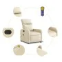 Sillón reclinable de masaje eléctrico tela color crema de , Sillones - Ref: Foro24-3206698, Precio: 272,71 €, Descuento: %