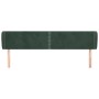 Cabecero de terciopelo verde oscuro 203x23x78/88 cm