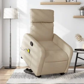 Silla de masaje reclinable de pie de tela color crema de , Sillones - Ref: Foro24-3206716, Precio: 308,25 €, Descuento: %