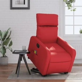 Sillón de majaje elevable eléctrico cuero artificial rojo de , Sillones - Ref: Foro24-3206775, Precio: 370,74 €, Descuento: %