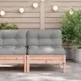 Garden sofa without armrests with solid wood cushions Douglas by , Modular outdoor sofas - Ref: Foro24-838159, Price: 80,10 €...