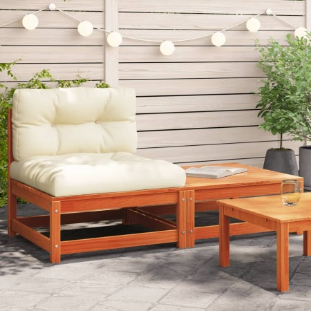 Garden sofa without armrests with cushions and footrest by , Modular outdoor sofas - Ref: Foro24-838138, Price: 121,65 €, Dis...
