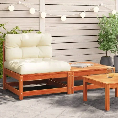 Garden sofa without armrests with cushions and footrest by , Modular outdoor sofas - Ref: Foro24-838138, Price: 120,56 €, Dis...