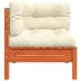 Garden corner sofa and wax brown pine wood cushions by , Modular outdoor sofas - Ref: Foro24-838150, Price: 107,69 €, Discoun...