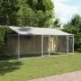 Dog cage roof and doors gray galvanized steel 4x2x2 m by , Dog kennels and fences - Ref: Foro24-3209563, Price: 310,52 €, Dis...