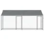 Dog cage roof and doors gray galvanized steel 4x2x2 m by , Dog kennels and fences - Ref: Foro24-3209563, Price: 310,52 €, Dis...