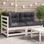 2-seater garden sofa with solid white pine wood cushions by , Modular outdoor sofas - Ref: Foro24-838119, Price: 175,55 €, Di...