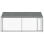 Dog cage roof and door gray galvanized steel 4x2x2 m by , Dog kennels and fences - Ref: Foro24-3209568, Price: 242,79 €, Disc...