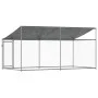 Dog cage roof and door gray galvanized steel 4x2x2 m by , Dog kennels and fences - Ref: Foro24-3209568, Price: 242,79 €, Disc...