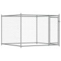 Jaula de perros con puertas acero galvanizado gris 12x2x1,5 m