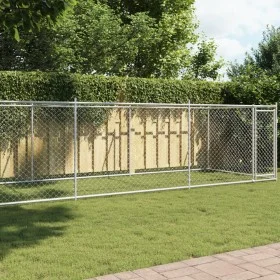 Dog cage with gray galvanized steel door 8x2x1.5 m by , Dog kennels and fences - Ref: Foro24-3209580, Price: 262,06 €, Discou...