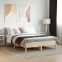 Bettgestell aus weißem Kiefernholz mit Kopfteil 150 x 200 cm von , Betten und Lattenroste - Ref: Foro24-842642, Preis: 110,78...
