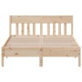 Estructura de cama con cabecero madera de pino blanco 150x200cm de , Camas y somieres - Ref: Foro24-842642, Precio: 110,73 €,...