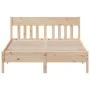 White pine wood bed frame with headboard 150x200cm by , Beds and slatted bases - Ref: Foro24-842642, Price: 109,80 €, Discoun...