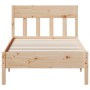 Bed frame with solid pine wood headboard 100x200 cm by , Beds and slatted bases - Ref: Foro24-842654, Price: 93,44 €, Discoun...