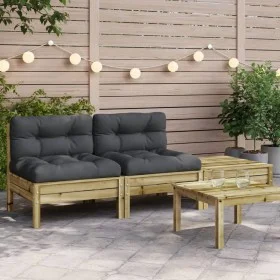 2-seater garden sofa with cushions and footrest by , Modular outdoor sofas - Ref: Foro24-838184, Price: 157,64 €, Discount: %