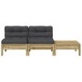 2-seater garden sofa with cushions and footrest by , Modular outdoor sofas - Ref: Foro24-838184, Price: 159,27 €, Discount: %