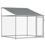 Jaula de perros techo y puerta acero galvanizado gris 2x2x2 m