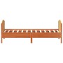 Bed frame with wax brown pine wood headboard 100x200 cm by , Beds and slatted bases - Ref: Foro24-842565, Price: 117,19 €, Di...