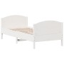 Estructura de cama con cabecero madera de pino blanca 90x200 cm de , Camas y somieres - Ref: Foro24-842567, Precio: 111,61 €,...