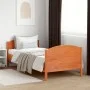 Bed frame with wax brown pine wood headboard 90x190 cm by , Beds and slatted bases - Ref: Foro24-842573, Price: 107,38 €, Dis...