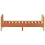 Bed frame with wax brown pine wood headboard 90x190 cm by , Beds and slatted bases - Ref: Foro24-842573, Price: 107,38 €, Dis...