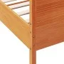 Bed frame with wax brown pine wood headboard 90x190 cm by , Beds and slatted bases - Ref: Foro24-842573, Price: 107,38 €, Dis...