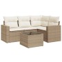 Garden sofa set with cushions 5 pieces beige synthetic rattan by , Modular outdoor sofas - Ref: Foro24-3251255, Price: 397,94...