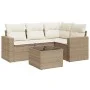 Garden sofa set with cushions 5 pieces beige synthetic rattan by , Modular outdoor sofas - Ref: Foro24-3251255, Price: 381,82...