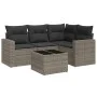 Garden sofa set with cushions 5 pieces gray synthetic rattan by , Modular outdoor sofas - Ref: Foro24-3251257, Price: 333,58 ...